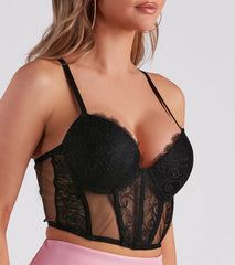 Sultry Can I Mesh Lace Bustier