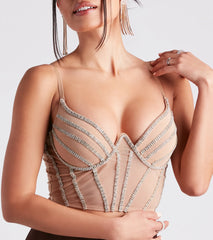 Chic Bling Rhinestone Corset Top