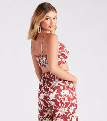 Major Muse Floral Satin Bra Top