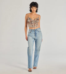 Ever Fierce Leopard Print Satin Corset