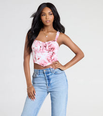 Feelin' Cutesy Rose Print Tank Top