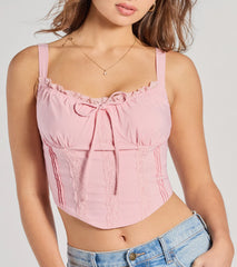 Delicately Femme Lace Trim Corset Top