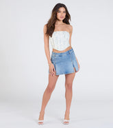 Floral Attitude Lace Trim Corset Top