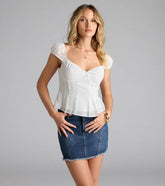 Girl Next Door Peplum Chiffon Crop Top