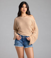 Cute In Crochet Long Sleeve Sweater
