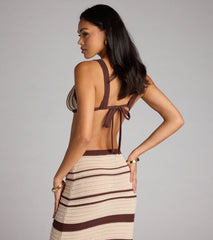 Summer Crush Striped Crochet Bralette Top