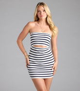Favorite Staple Striped Cutout Mini Dress