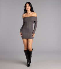 Cozy Allure Cable Knit Mini Dress