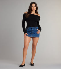 Chic Stroll Off-The-Shoulder Sweater