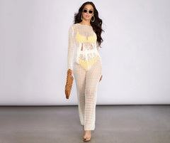 Crochet Fringe Hem Crop Top