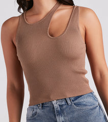 Piece Of Me Cutout Rib Knit Crop Top