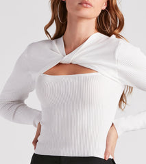 Flirty Twist-Front Cutout Crop Top