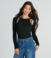 Cozy Allure Cutout Sweater Top