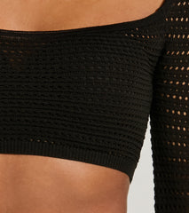 Boho Cutie Bell Sleeve Crochet Crop Top