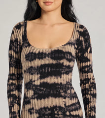 Cosmic Chic Tie-Dye Knit Midi Dress