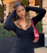 So Extra Faux Fur Trim Cardigan