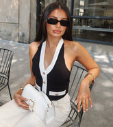 Chicly Defined Halter Button Vest