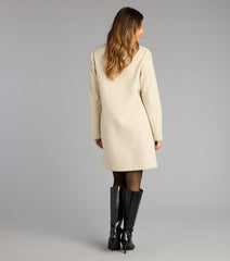 Chic Agenda Faux Wool Trench Coat