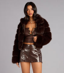 Frost Mode Faux Fur Crop Jacket