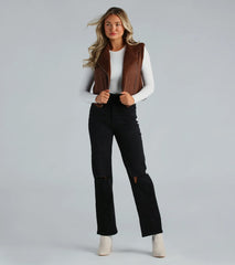 Cozy Elevated Faux Sherpa Trim Vest