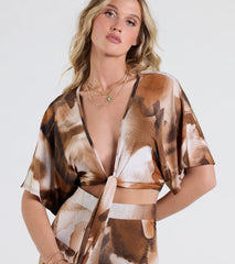 Off To Paradise Tie-Front Crop Top