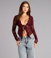 Sultry Chic Lace Tie-Front Top