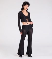 Bohemian Chic Sheer Lace Tie-Front Top