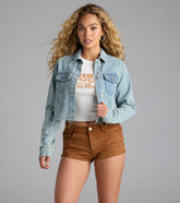 So Laid Back Frayed Crop Denim Jacket