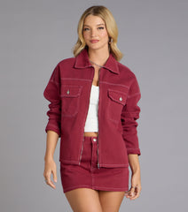 Match Point Oversized Denim Jacket