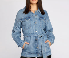 Classic Belted Denim Jacket