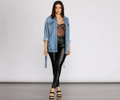 Classic Belted Denim Jacket