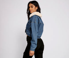Fab N' Cozy Faux Fur Denim Jacket
