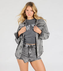 New Staple Acid Wash Denim Shacket