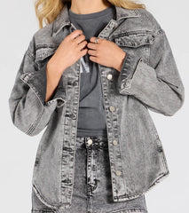 New Staple Acid Wash Denim Shacket