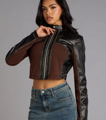 Speed Dial Faux Leather Motocross Jacket