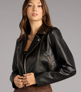 Edge Theory Faux Leather Moto Jacket
