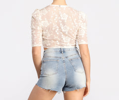 Floral Stunner Tie Front Top