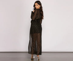 Foiled and Fab Tie Waist Chiffon Duster