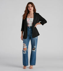 Chic Fit Cuffed Boyfriend Blazer