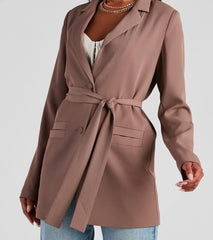 Seriously Chic Woven Long Blazer
