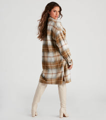 Best Match Plaid Longline Shacket