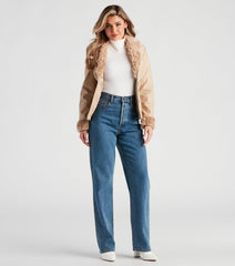 Utterly Fab Faux Fur Leather Blazer