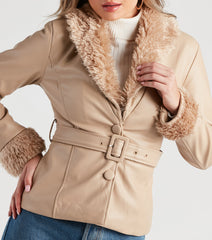 Utterly Fab Faux Fur Leather Blazer