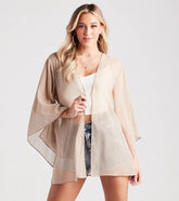 Beach Mode Chiffon Belted Kimono