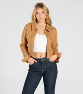 Ready To Go Faux Suede Crop Jacket