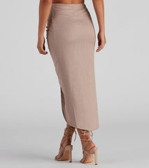 Chic Weekend Vibes Linen Midi Skirt