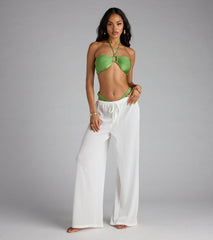 Beachy Sheer Woven Palazzo Pants