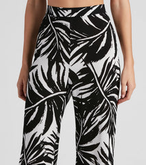 Sandy Beaches Palm Wide-Leg Pants