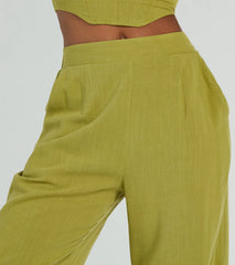 Keep It Light High Rise Linen Palazzo Pants