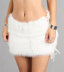 Cozy Cutie Snow Bunny Faux Fur Mini Skirt